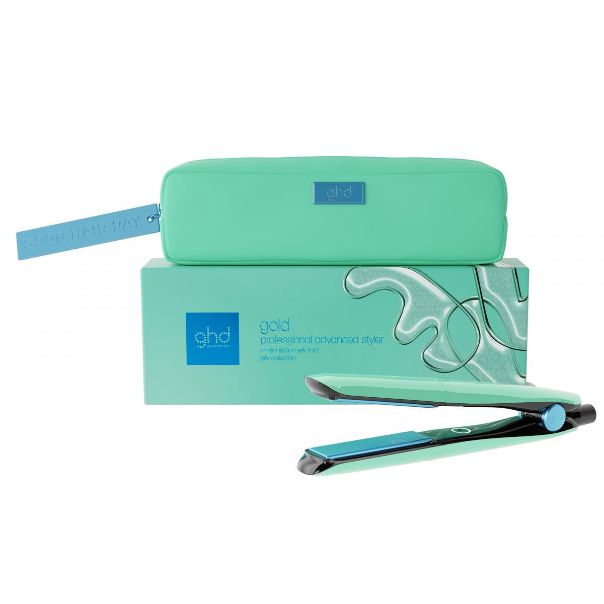 Hair Straightener Gold 1" - Glazed Blue